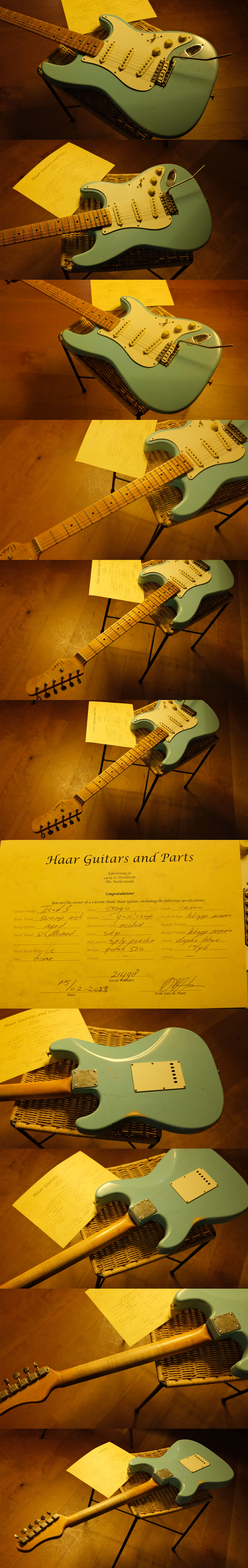 New 2023 Haar Trad S SSS Aged Kloppmann Pickups Daphne Blue new-2023-haar-trad-s-sss-aged-kloppmann-pickups-daphne-blue